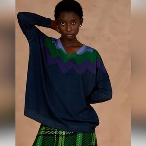 In Bed With You Merino Wool Blue Sweater L